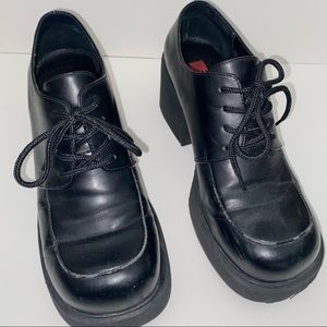 black platform "oxfords"